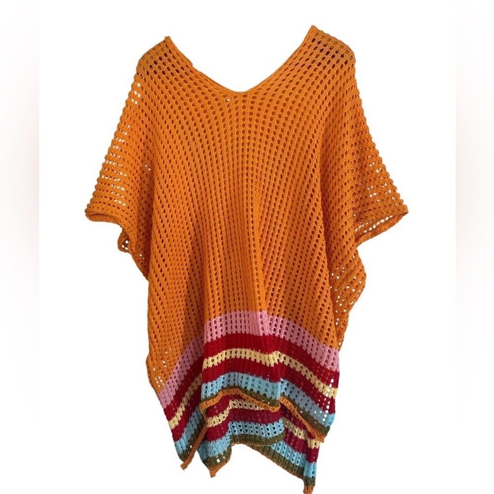 Boho Open-Knit Beach Cover-Up OS